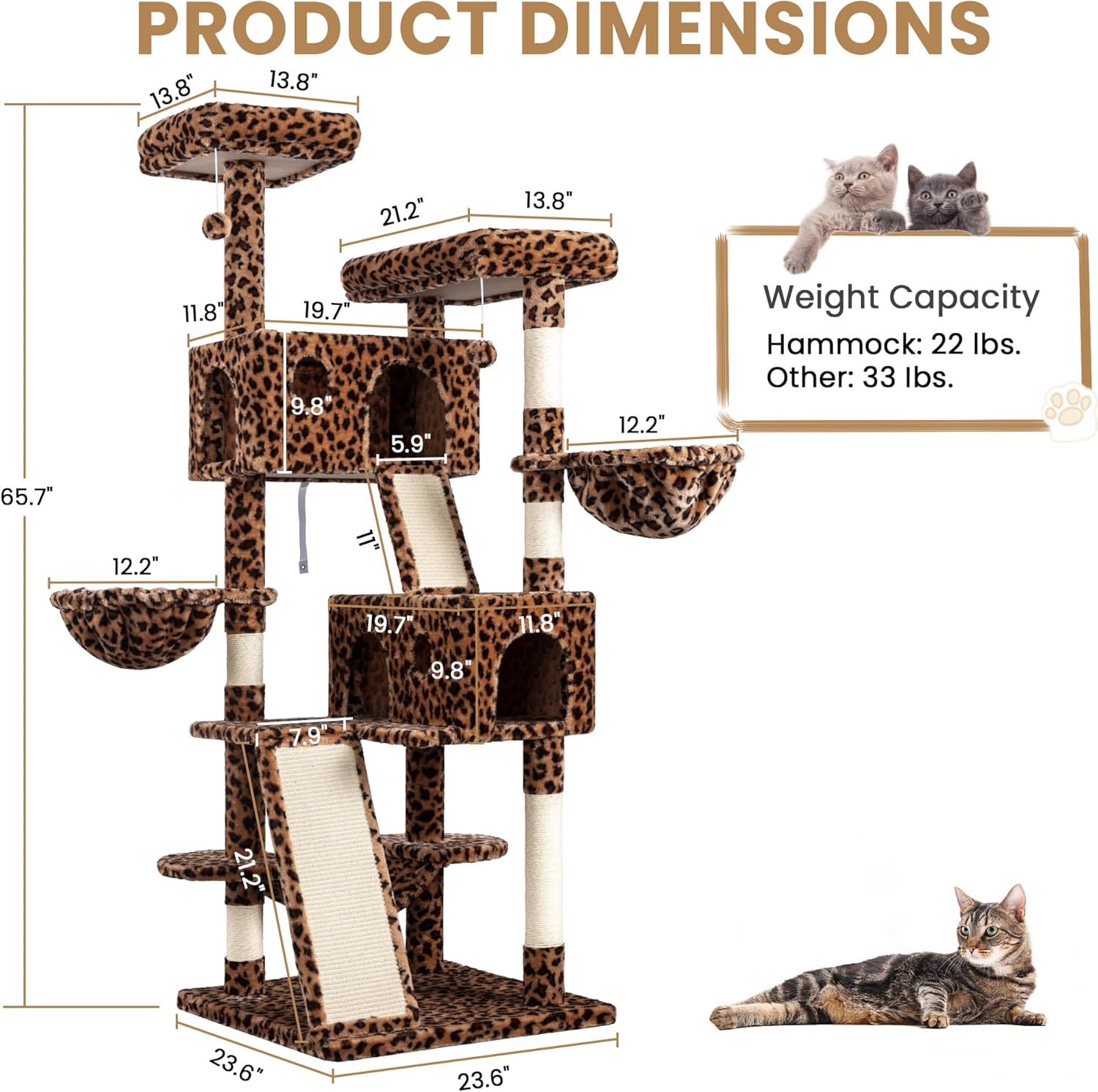 Larger Cat Tree Tower Condo for Indoor Kitties