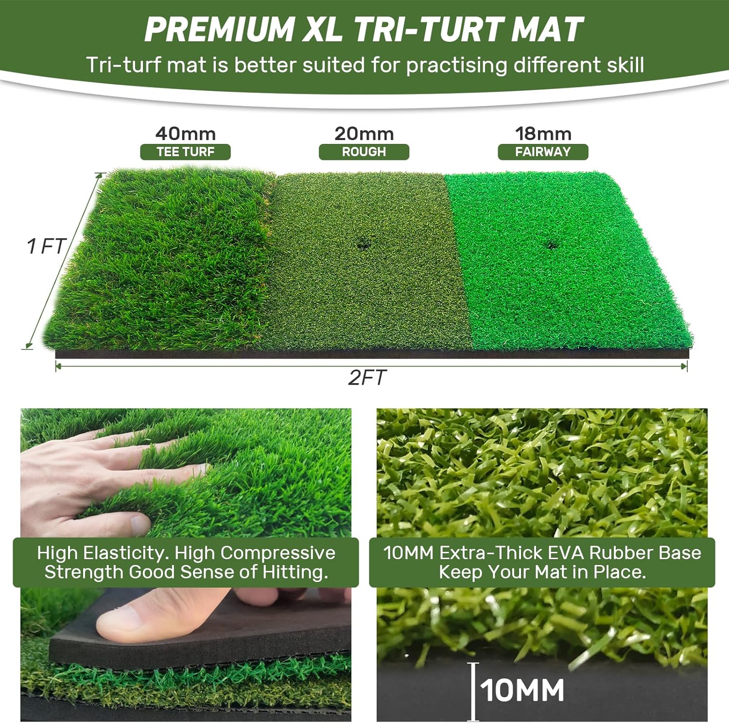 Golf Net with Practice Mat, 10x7FT for Backyard Driving Chipping Training Swing with Target Mat Balls for Outdoor Indoor, Gifts for Men Dad Him and Golfer