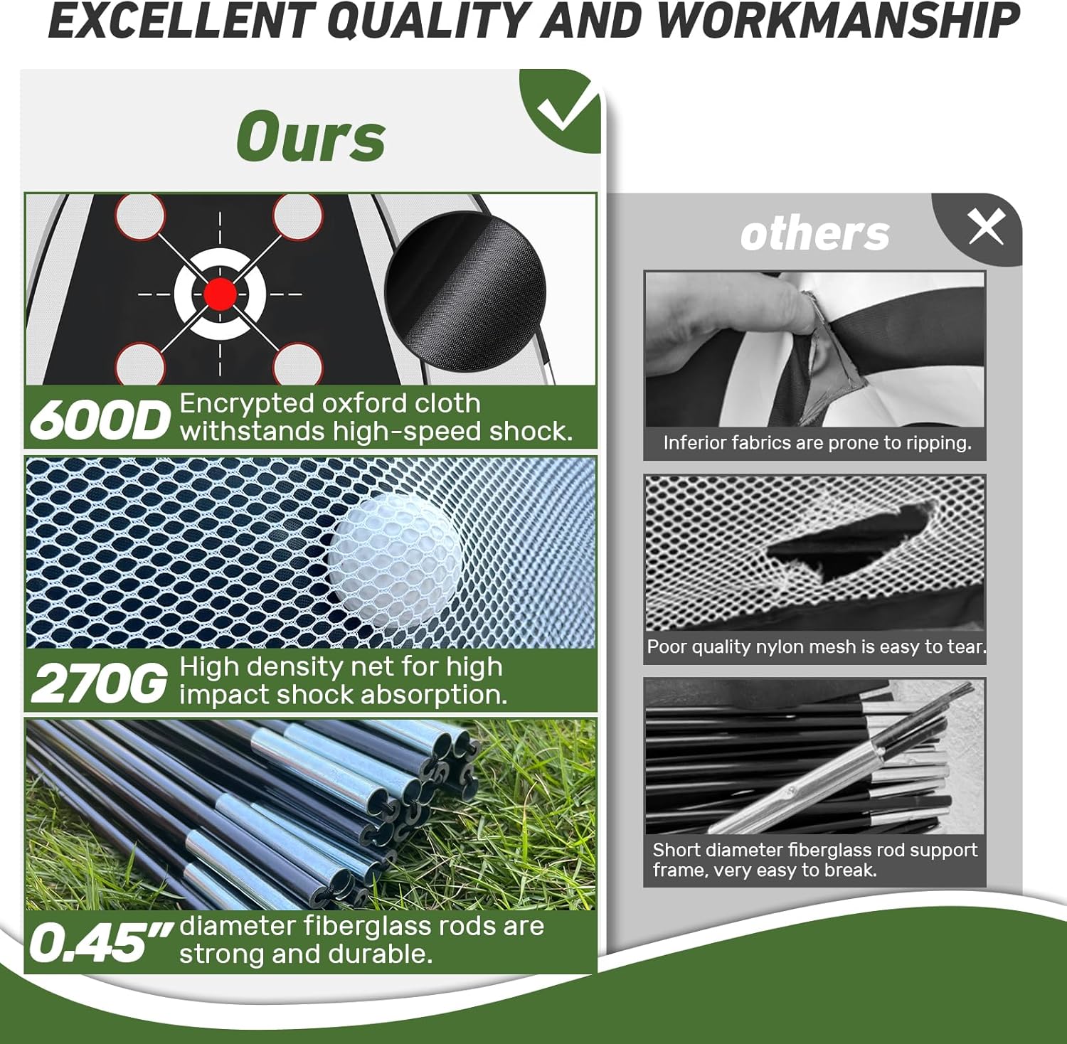 Golf Net with Practice Mat, 10x7FT for Backyard Driving Chipping Training Swing with Target Mat Balls for Outdoor Indoor, Gifts for Men Dad Him and Golfer