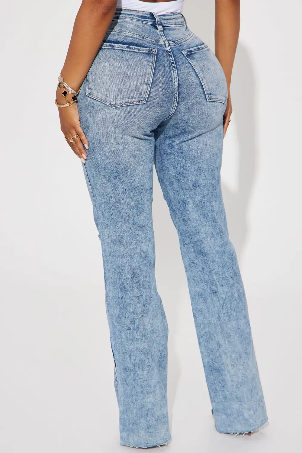 Sweet Sensation Stretch Split Hem Bootcut Jean - Medium Wash