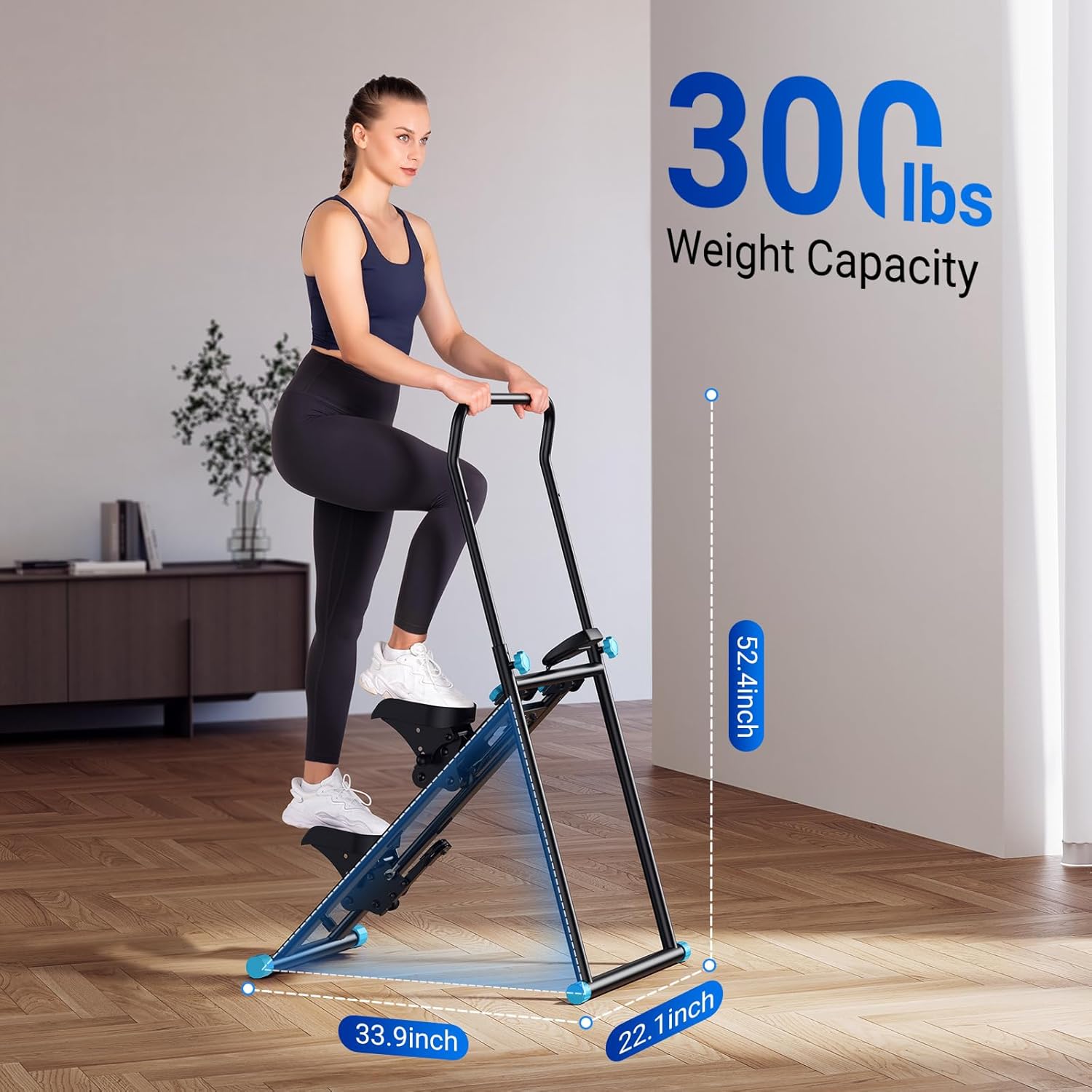 Stair Stepper for Home Gym Exercise, New Version Vertical Climber Machine for Full-Body Workout, Compact Folding Cardio Exercise Climber with Extended Step Range, Adjustable Handlebar & Pedals