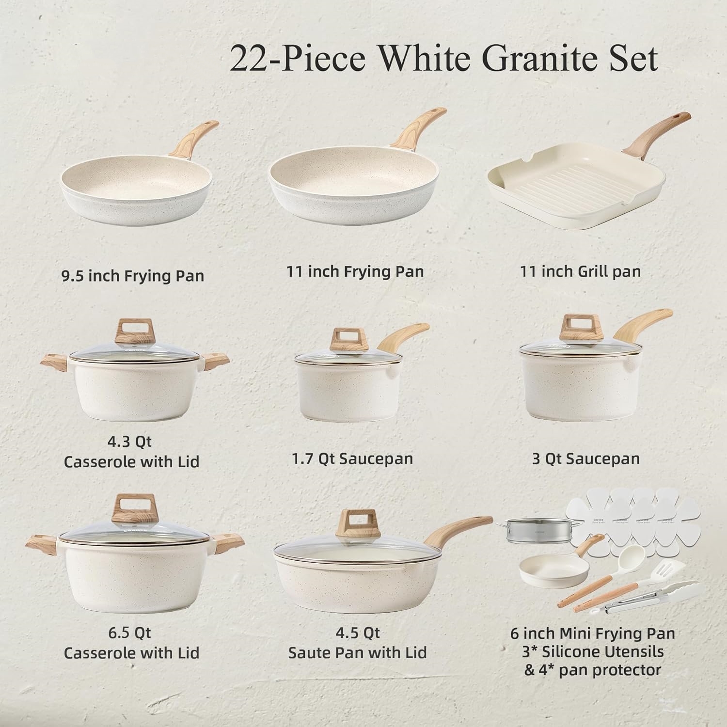 21Pcs Pots and Pans Set