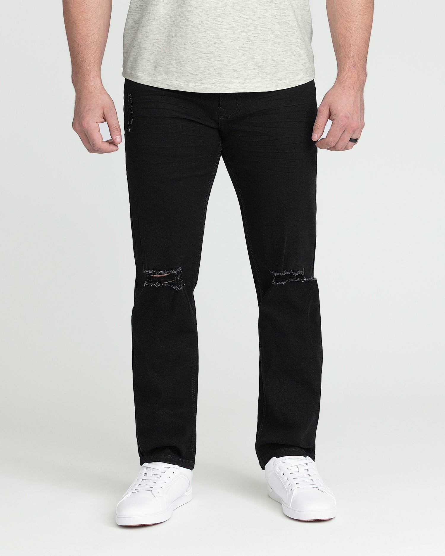 The OG Stretch Jean - Athletic Fit Slash - Black (Ripped) product image