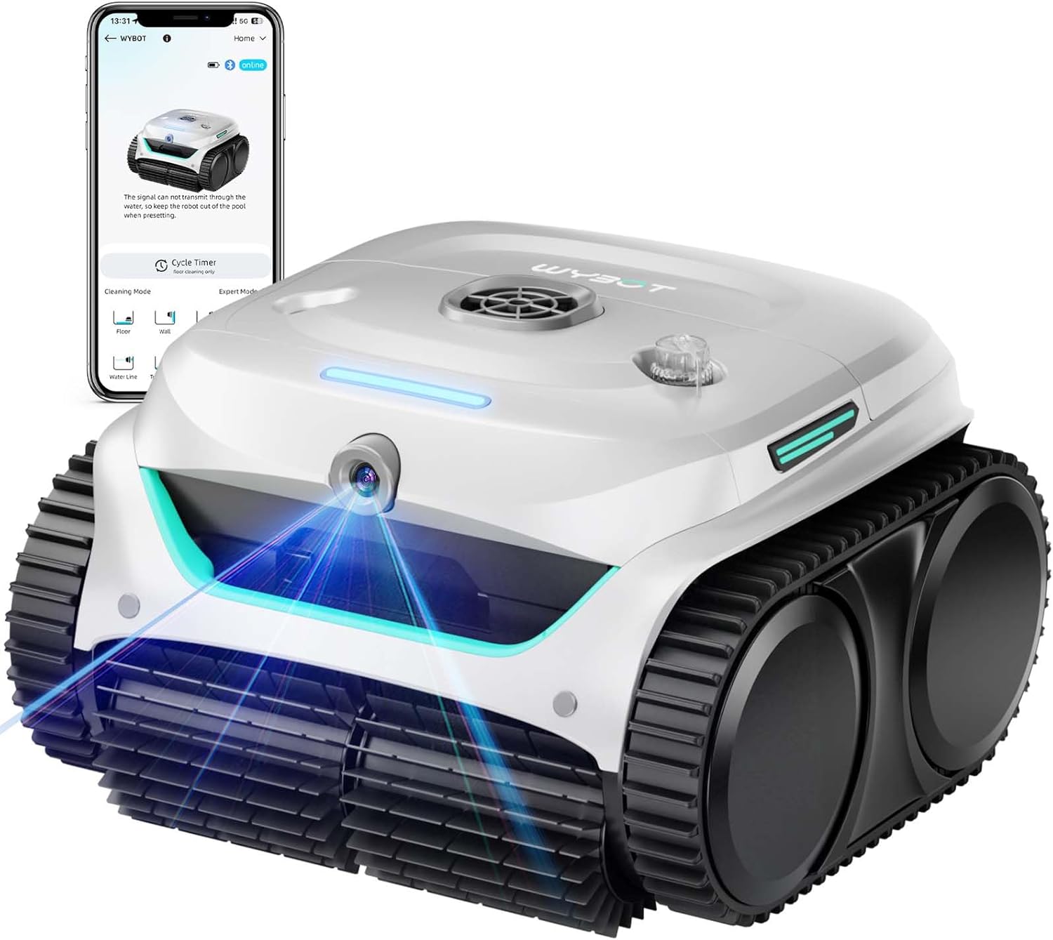 (2025 New)  C2 Vision Robotic Pool Vacuum with AI Camera, Ultra-Fine Filtration Pool Cleaners for Above&Inground Pools, Comprehensive 8 Mode, Wall Climbing, Smart Navigation, Gray
