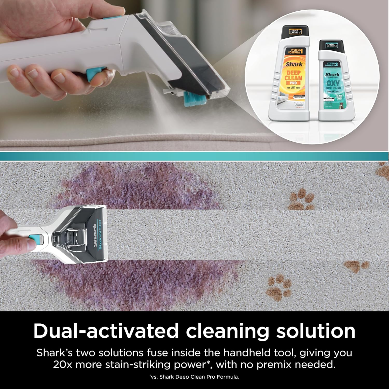 PX201 StainStriker Portable Carpet & Upholstery Cleaner, Spot, Stain, & Odor Eliminator, 3 Attachments, Perfect for Pets, Carpet, Area Rugs, Couches, Upholstery, Cars & More, White