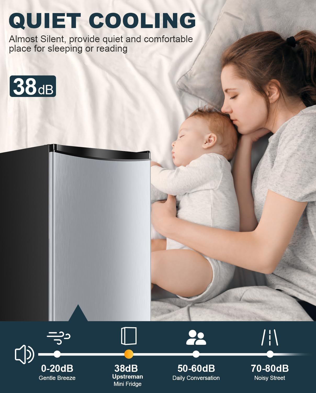 Prokonk 3.2 Cu.Ft Mini Fridge with Freezer, Single Door Mini Fridge, Dorm Fridge, Adjustable Thermostat, Mini Refrigerator for Bedroom, Office, Dorm, Black-BR321