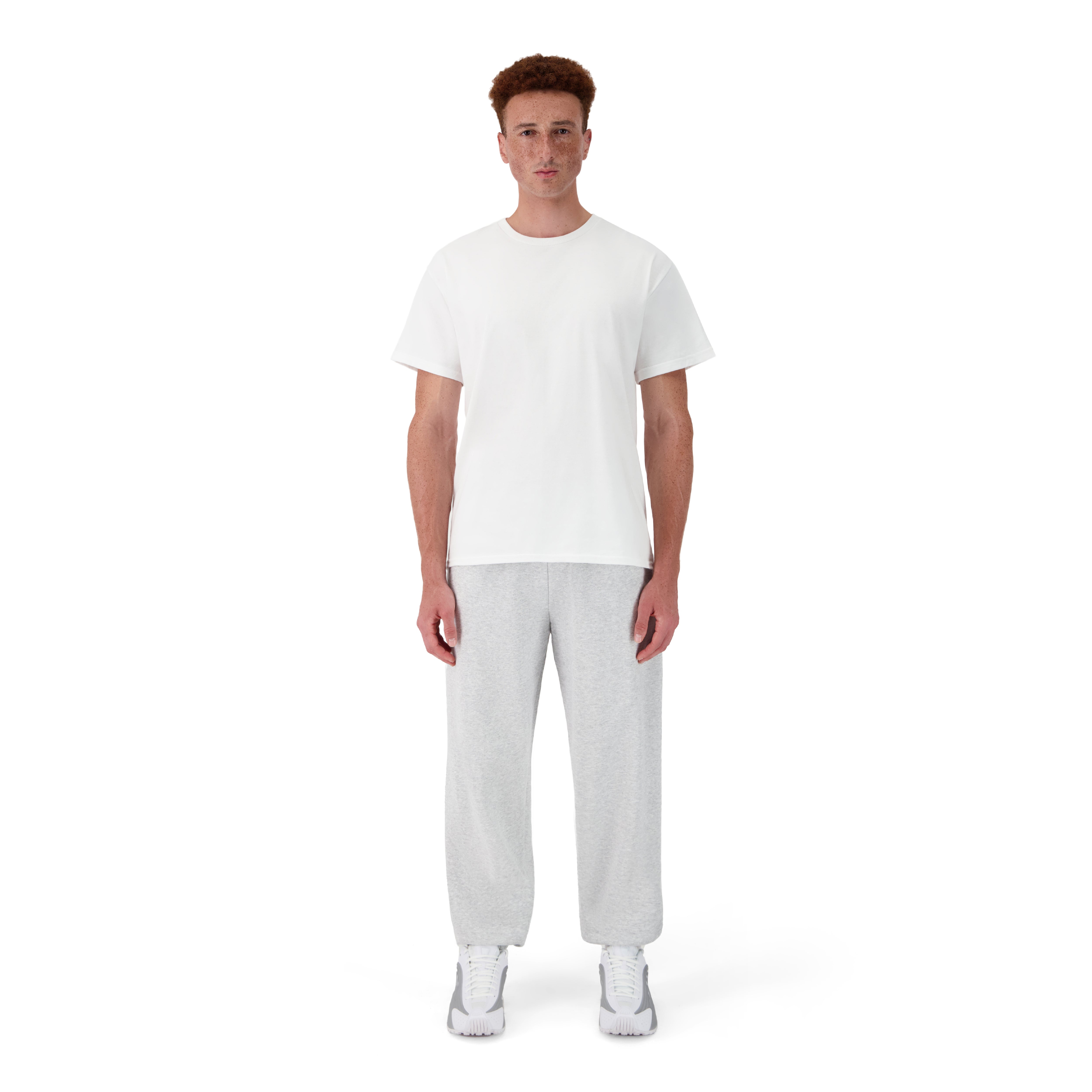 Men's Classic Jogger Pants and T-Shirt Set - T-Shirt White