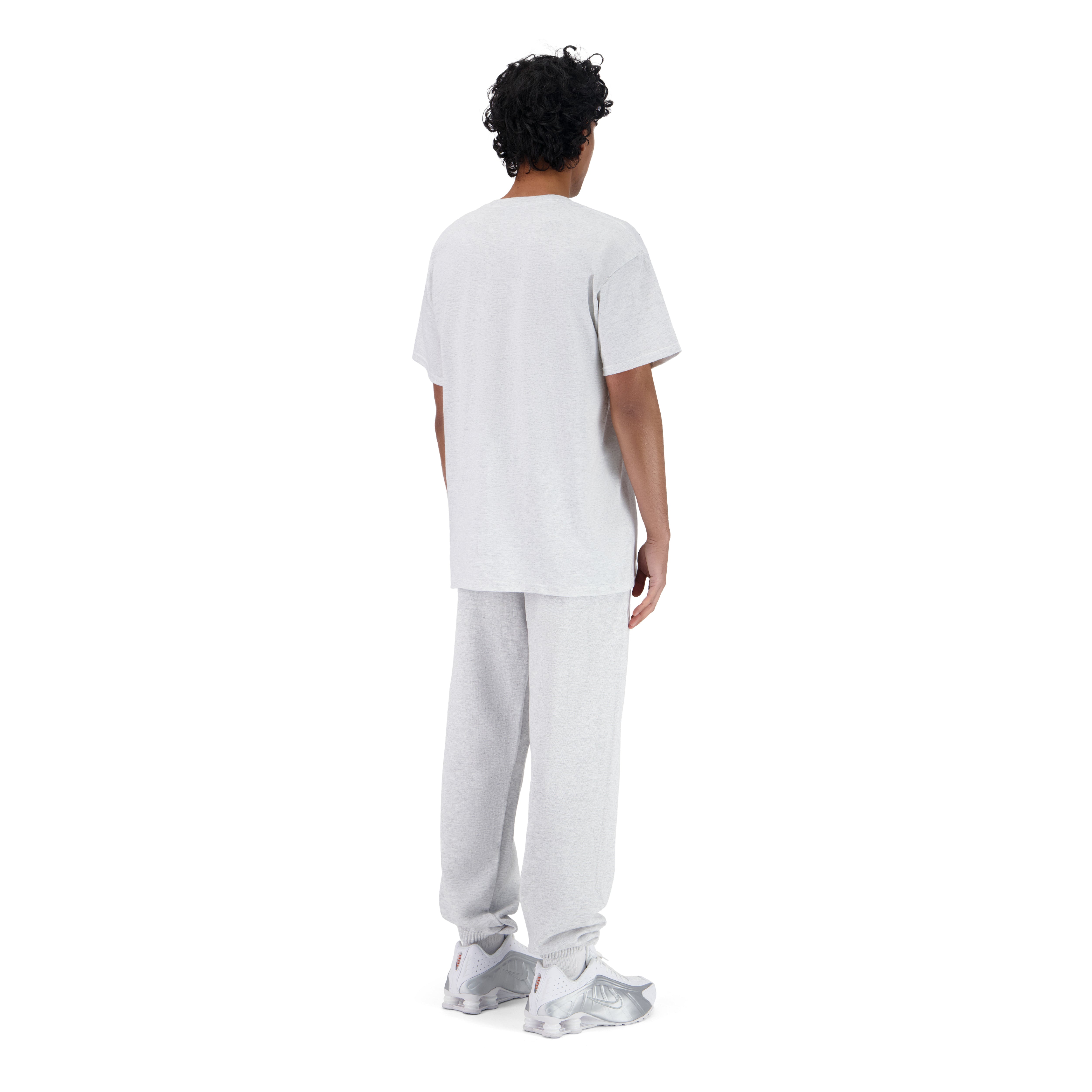 Men's Classic Jogger Pants and T-Shirt Set - T-Shirt Heather Gray