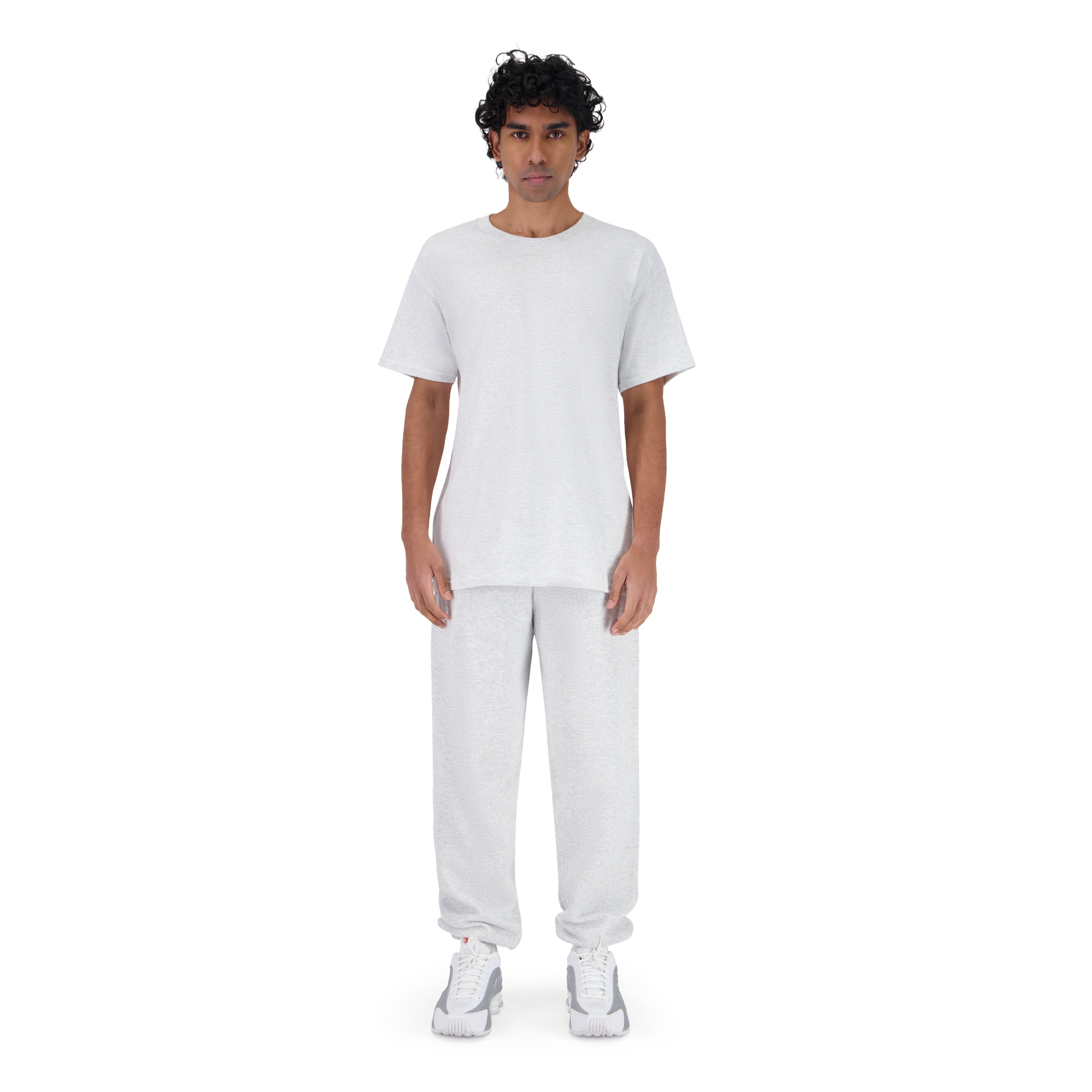 Men's Classic Jogger Pants and T-Shirt Set - T-Shirt Heather Gray