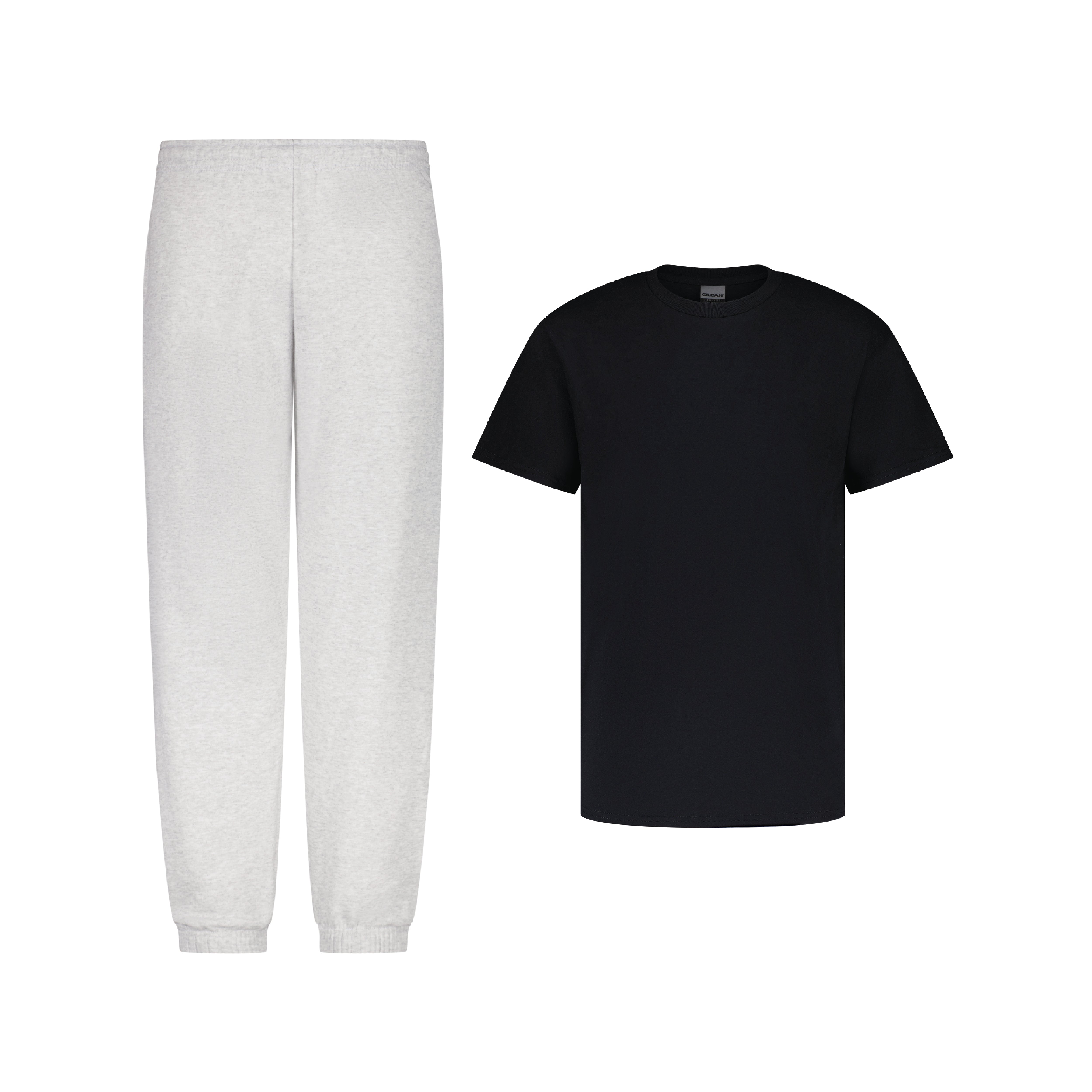 Men's Classic Jogger Pants and T-Shirt Set - T-Shirt Black