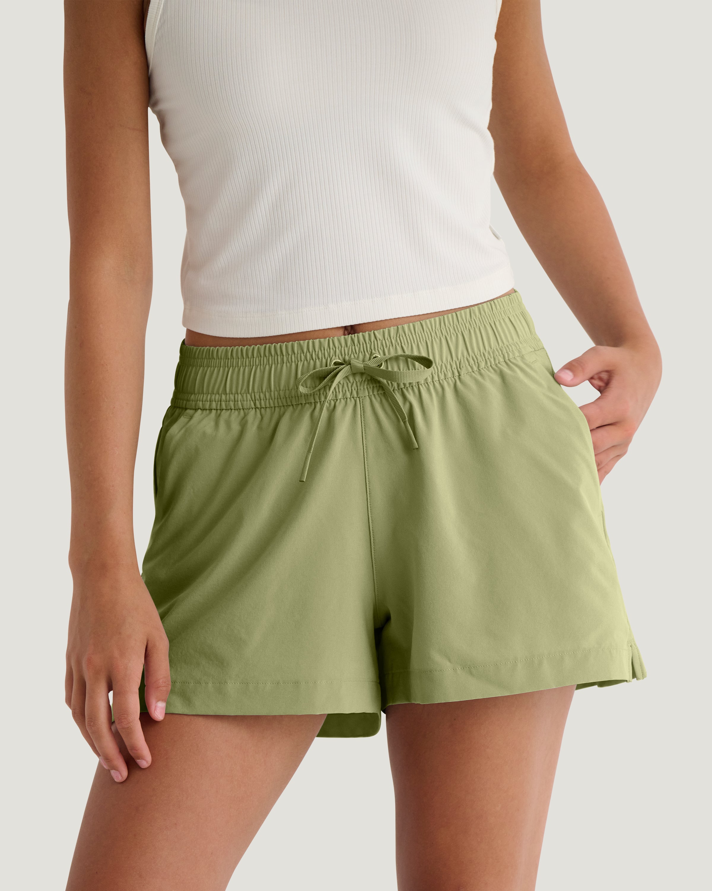 Women's Lightweight Drift Short in Oil Green