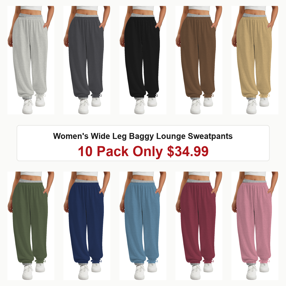 Women's Wide Leg Baggy Lounge Sweatpants