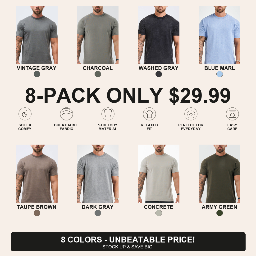 Men's Muscle Fit T-Shirt Bundle - Everyday Value Pack