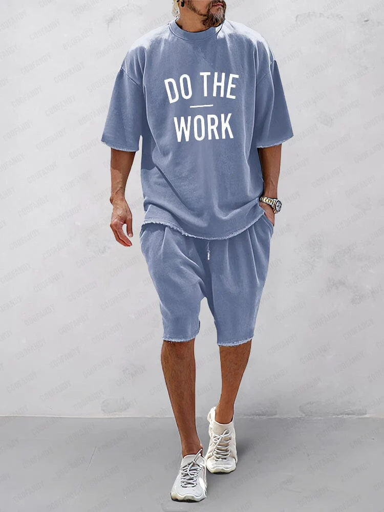 Men's Casual Loose Fit Solid Sports Set