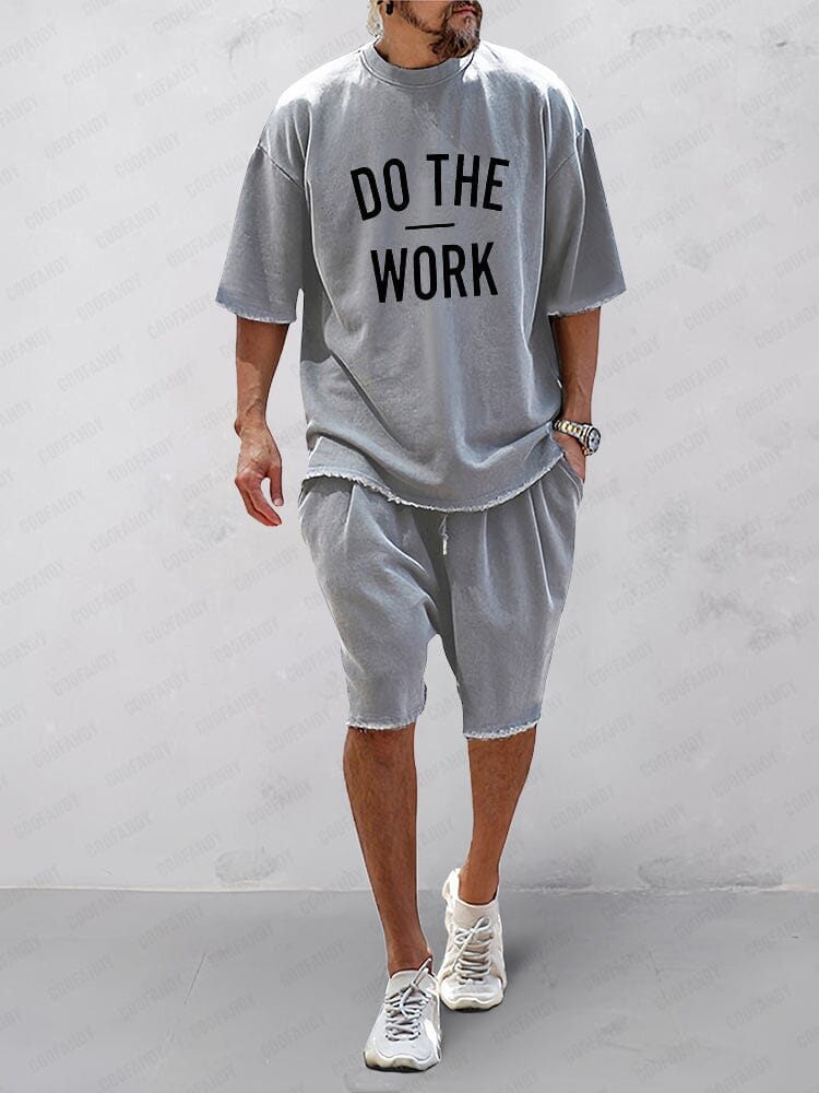 Men's Casual Loose Fit Solid Sports Set