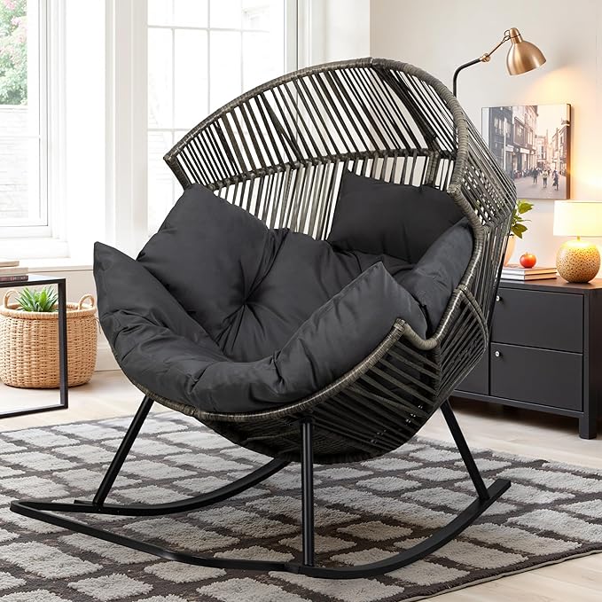 Wicker Rocking Egg Chair