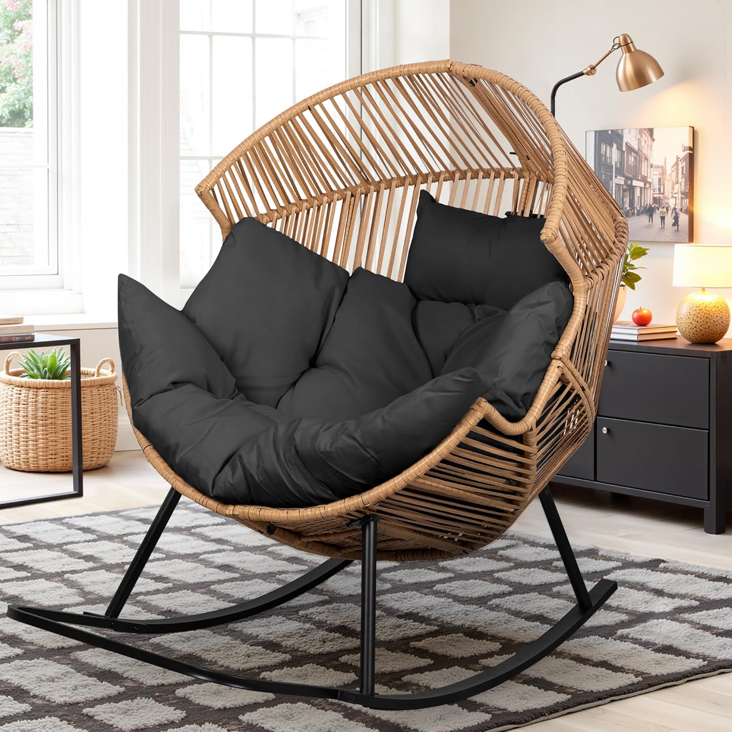 Wicker Rocking Egg Chair