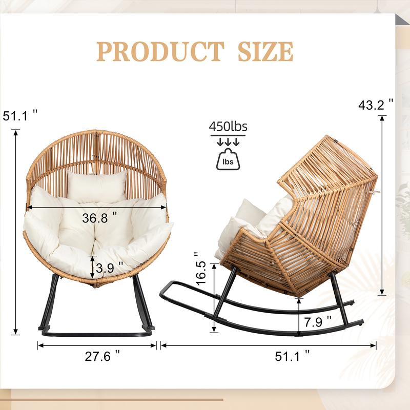 Wicker Rocking Egg Chair