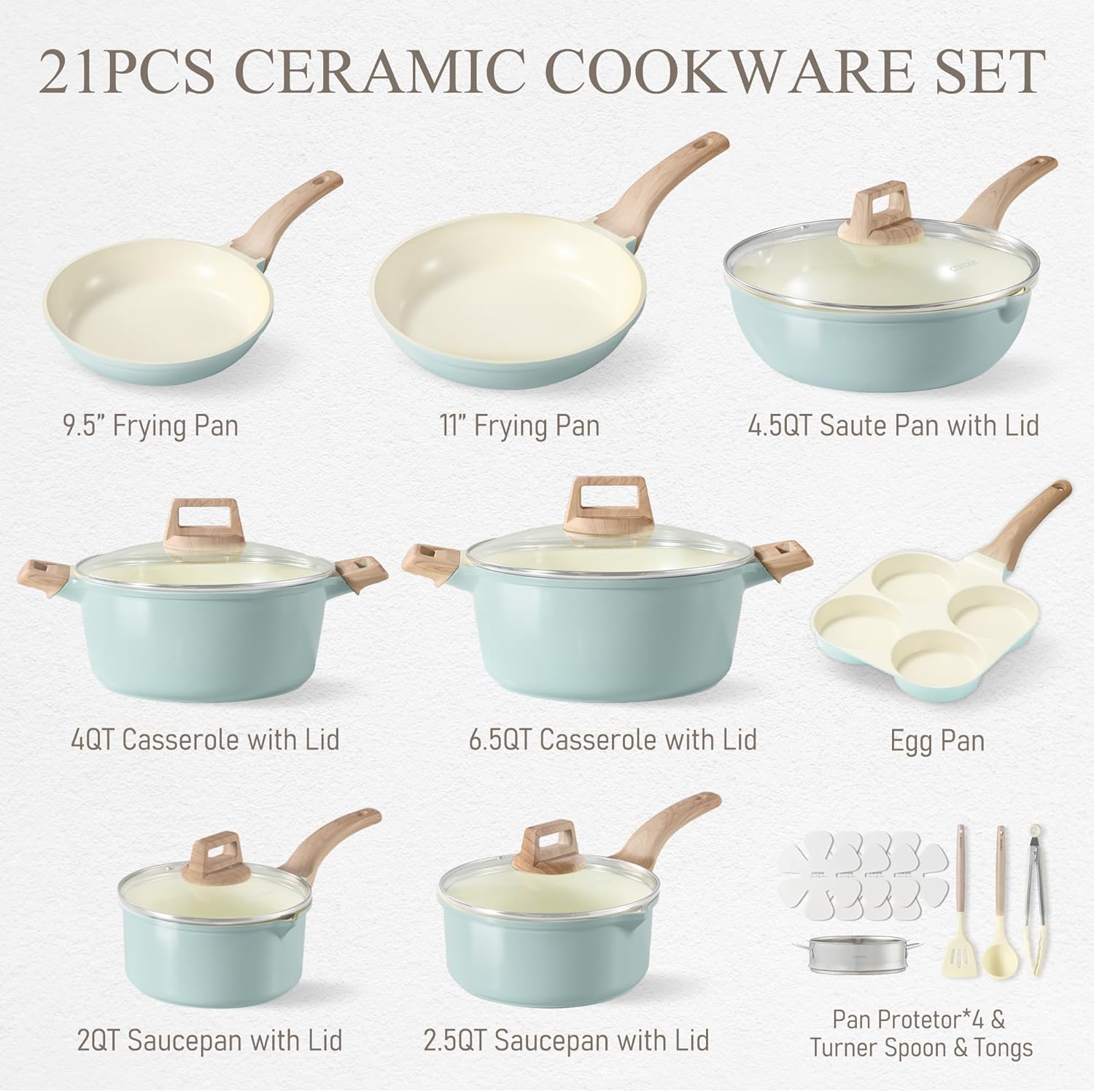 21Pcs Pots and Pans Set