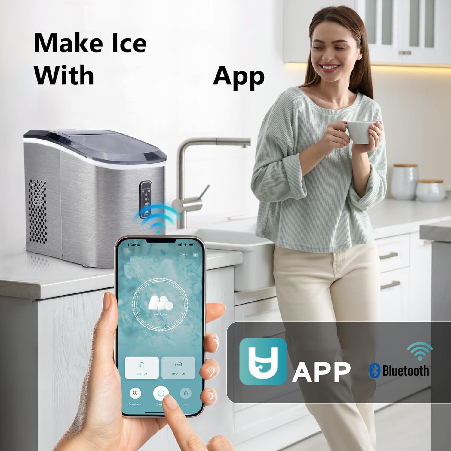 Ice Maker Countertop with Handle