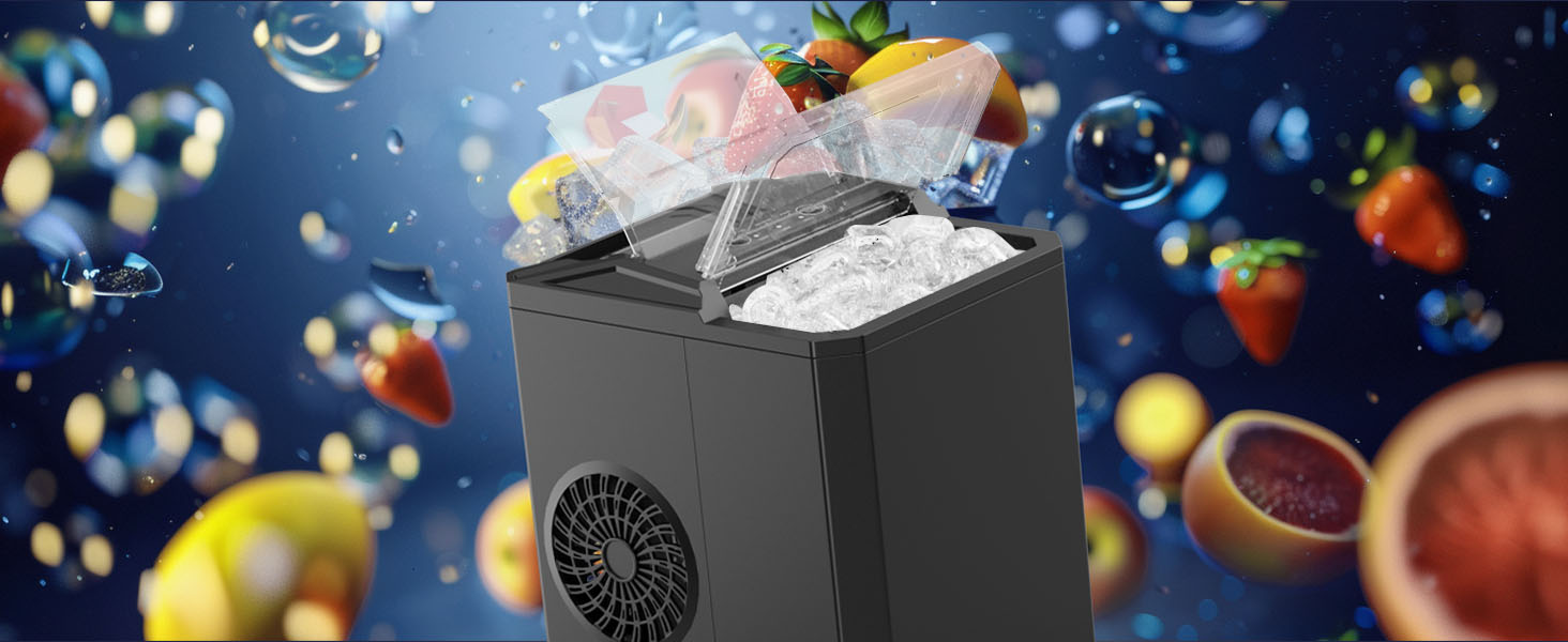 Countertop Ice Maker, Portable Ice Machine Self-Cleaning, 9 Cubes in 6 Mins