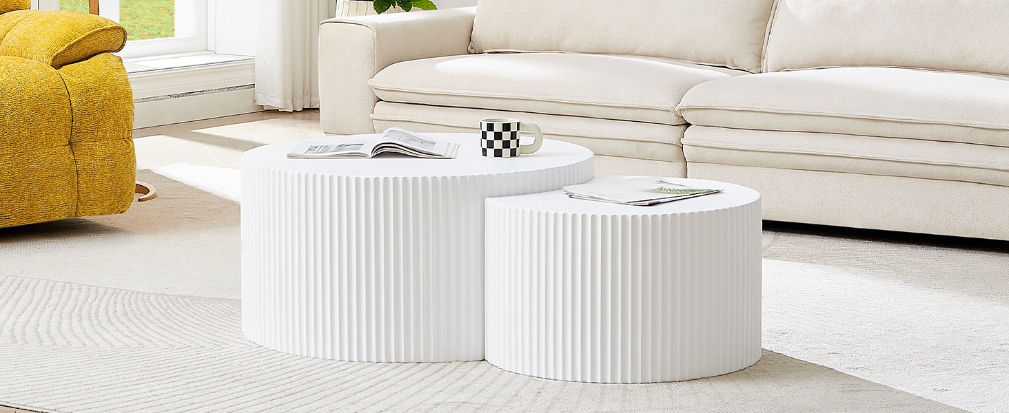 White Nesting Coffee Table