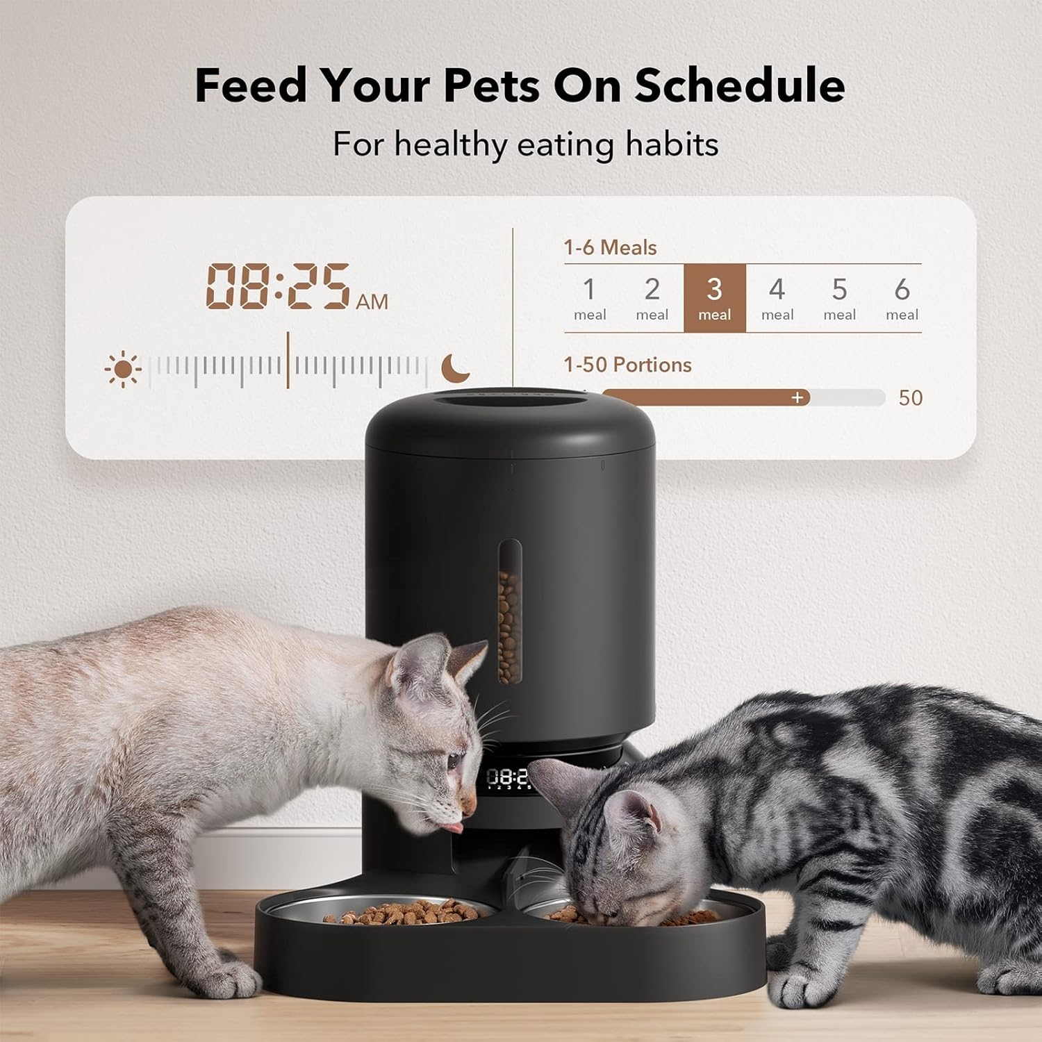 Automatic Cat Feeder with Camera for Two Cats