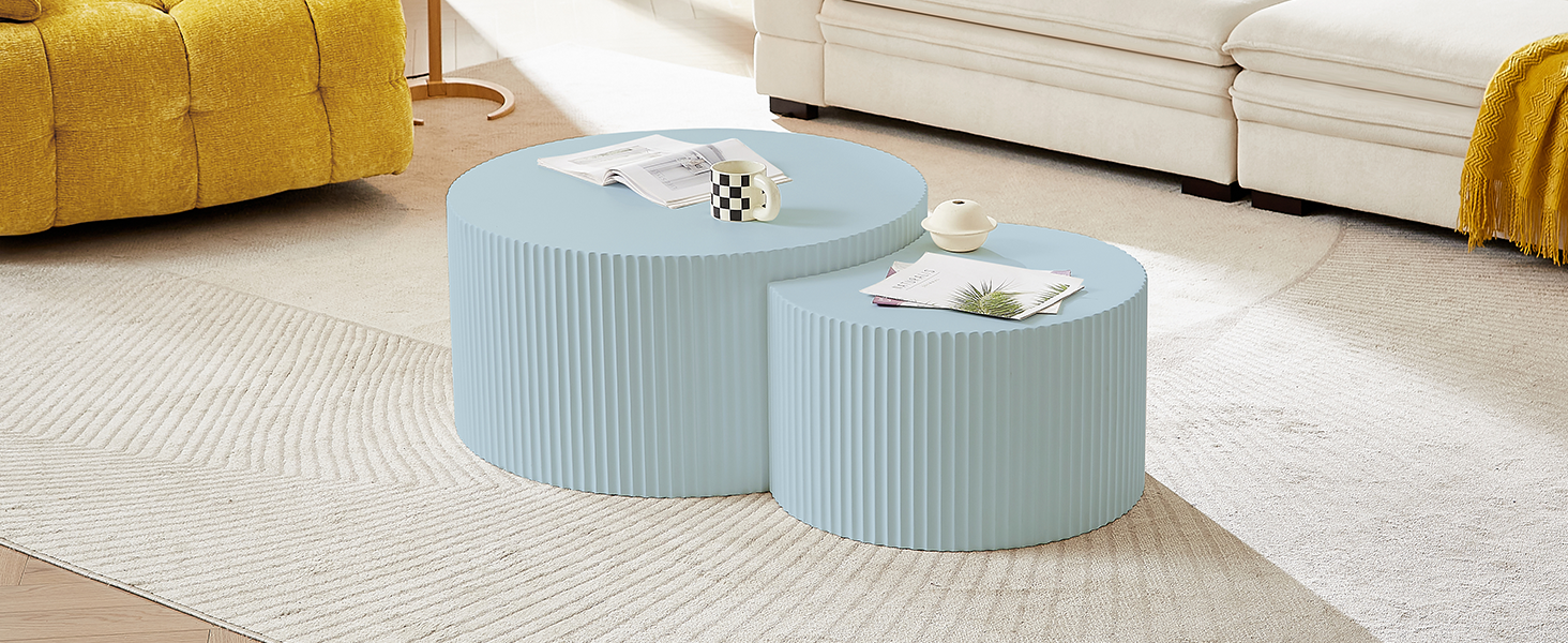 Blue Nesting Coffee Table