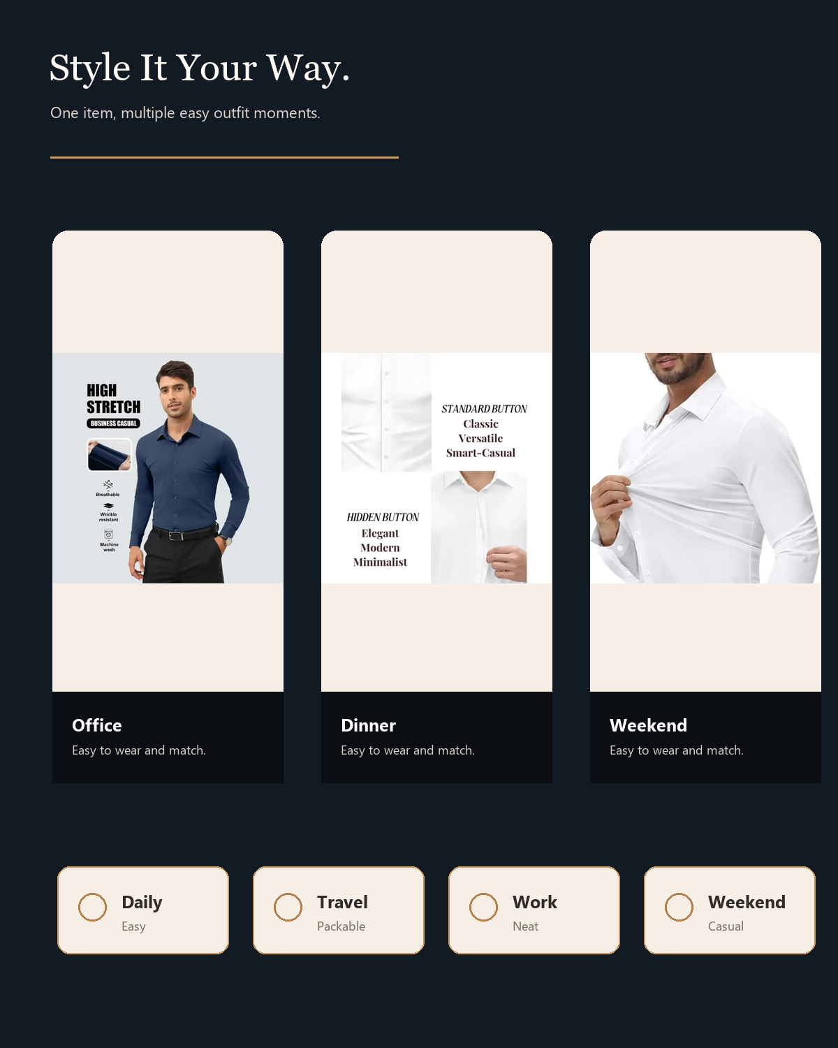 Men's Long-Sleeve Stretch Shirt product detail image 2