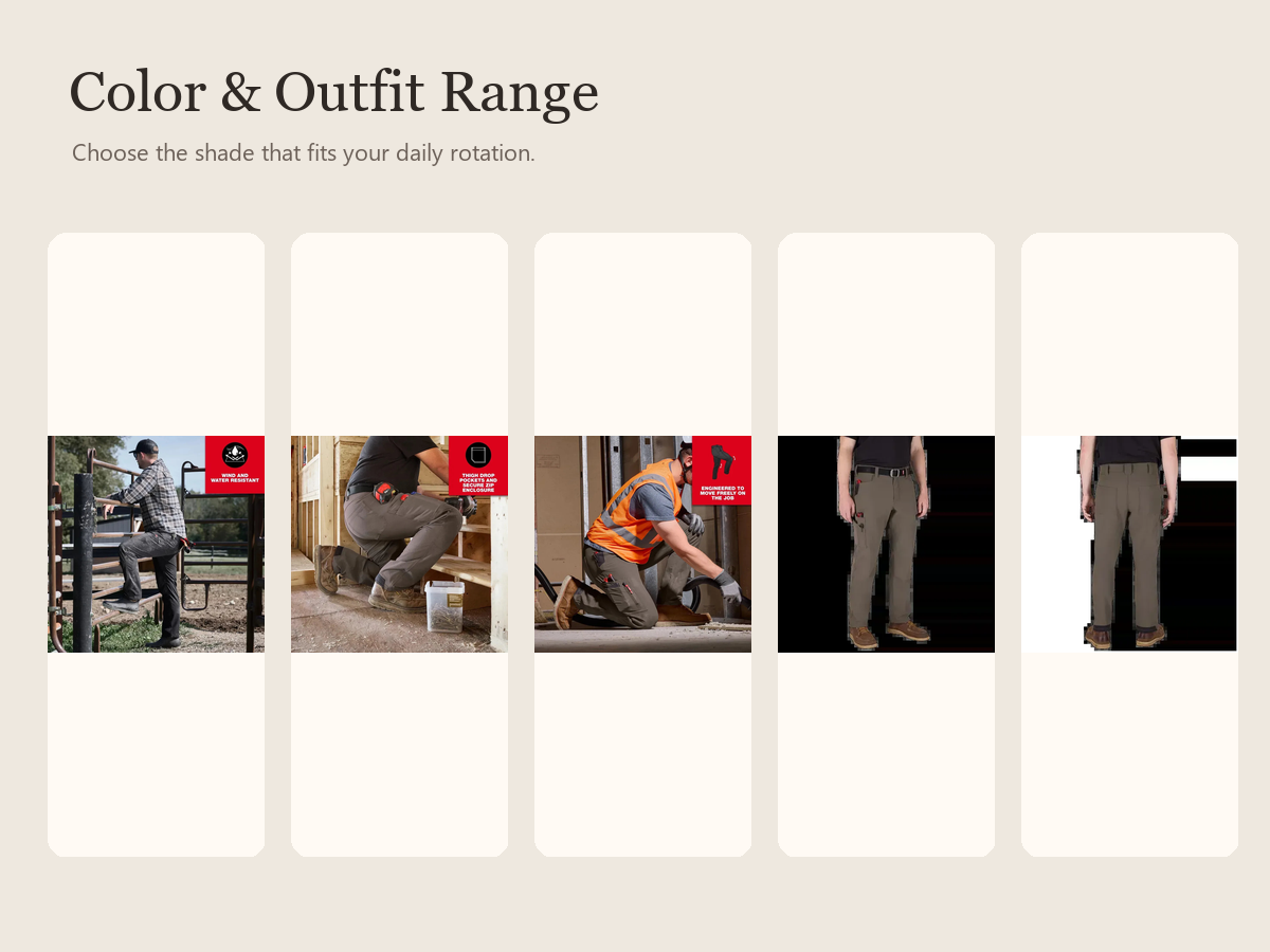 Men's Tech Work Pants with 7 Pockets product detail image 4