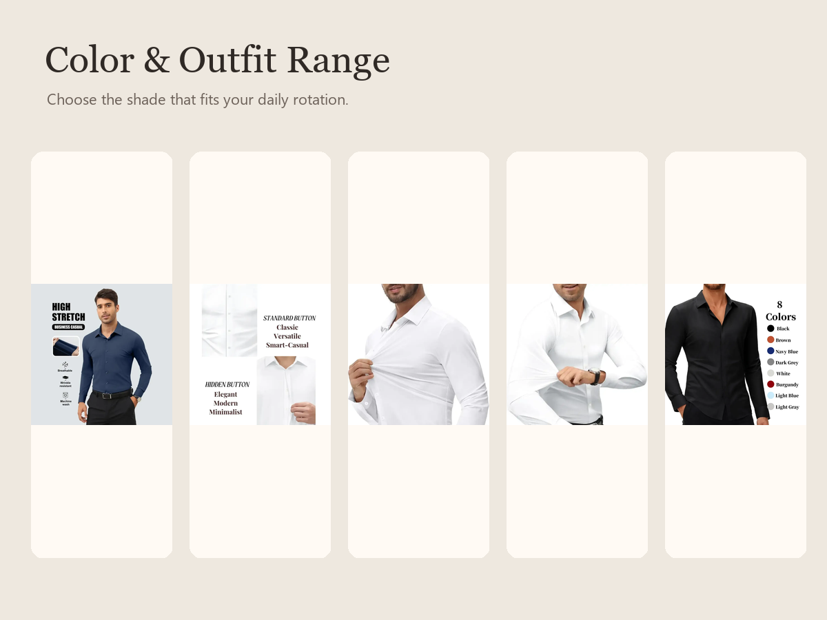 Men's Long-Sleeve Stretch Shirt product detail image 4