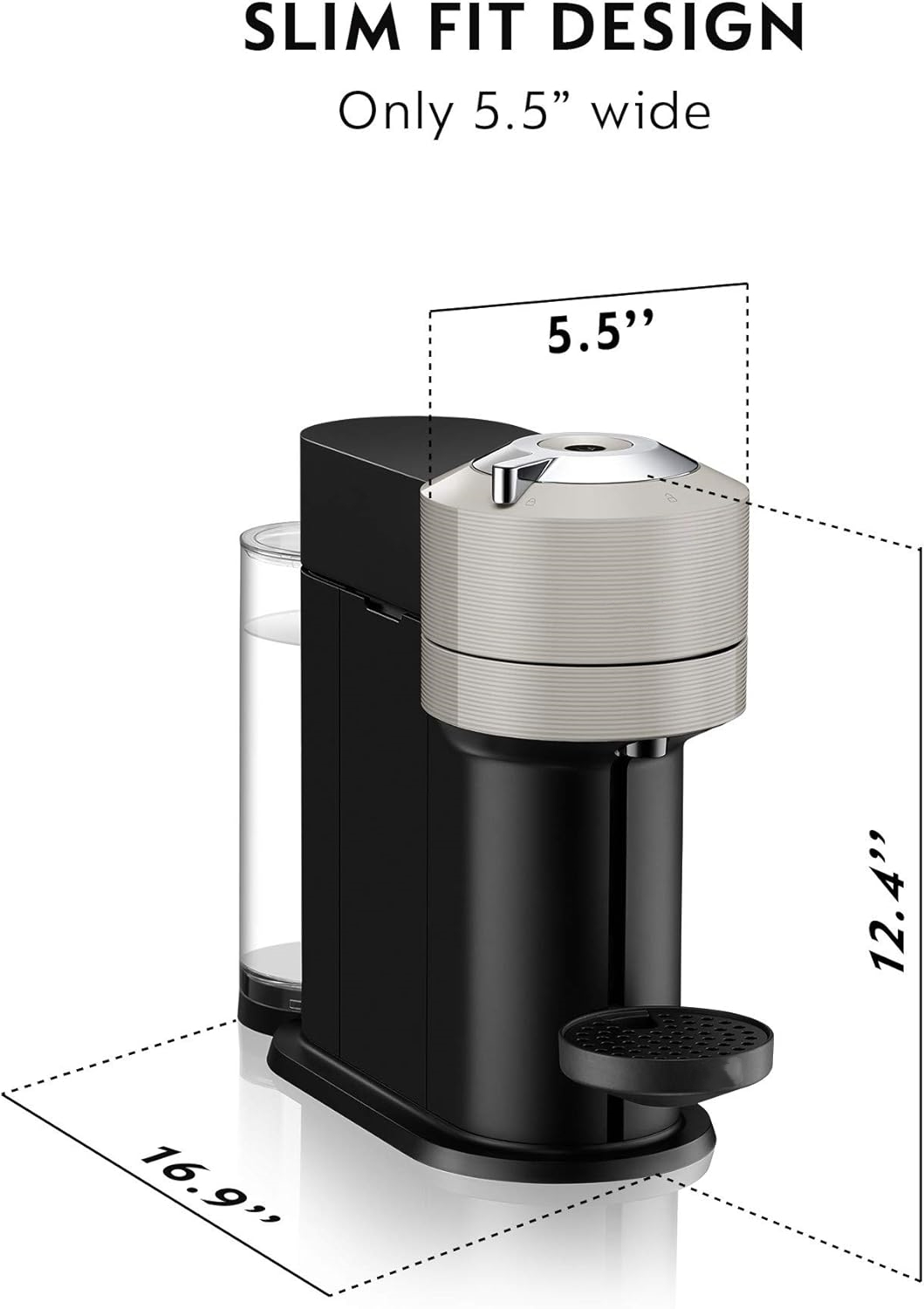 Vertuo Next Coffee and Espresso Maker by Breville, with Aeroccino Milk Frother, Light Grey(Buy 2 And Get Free Shipping)