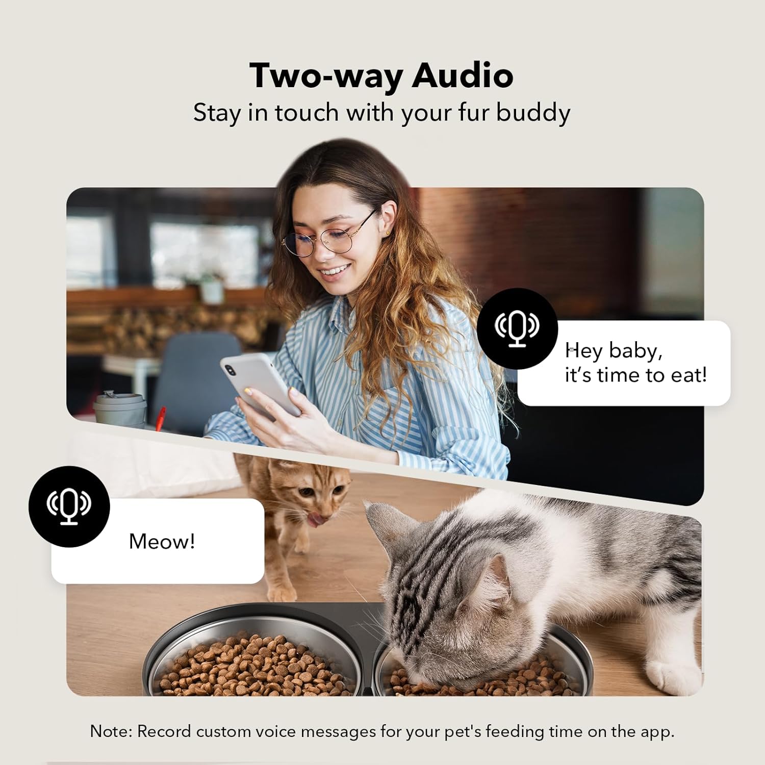 Automatic Cat Feeder with Camera for Two Cats