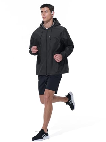 UIQUR Men Waterproof Raincoat Windbreaker Lightweight Packable Rain Jacket detail 15