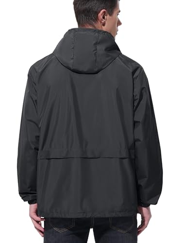 UIQUR Men Waterproof Raincoat Windbreaker Lightweight Packable Rain Jacket detail 12