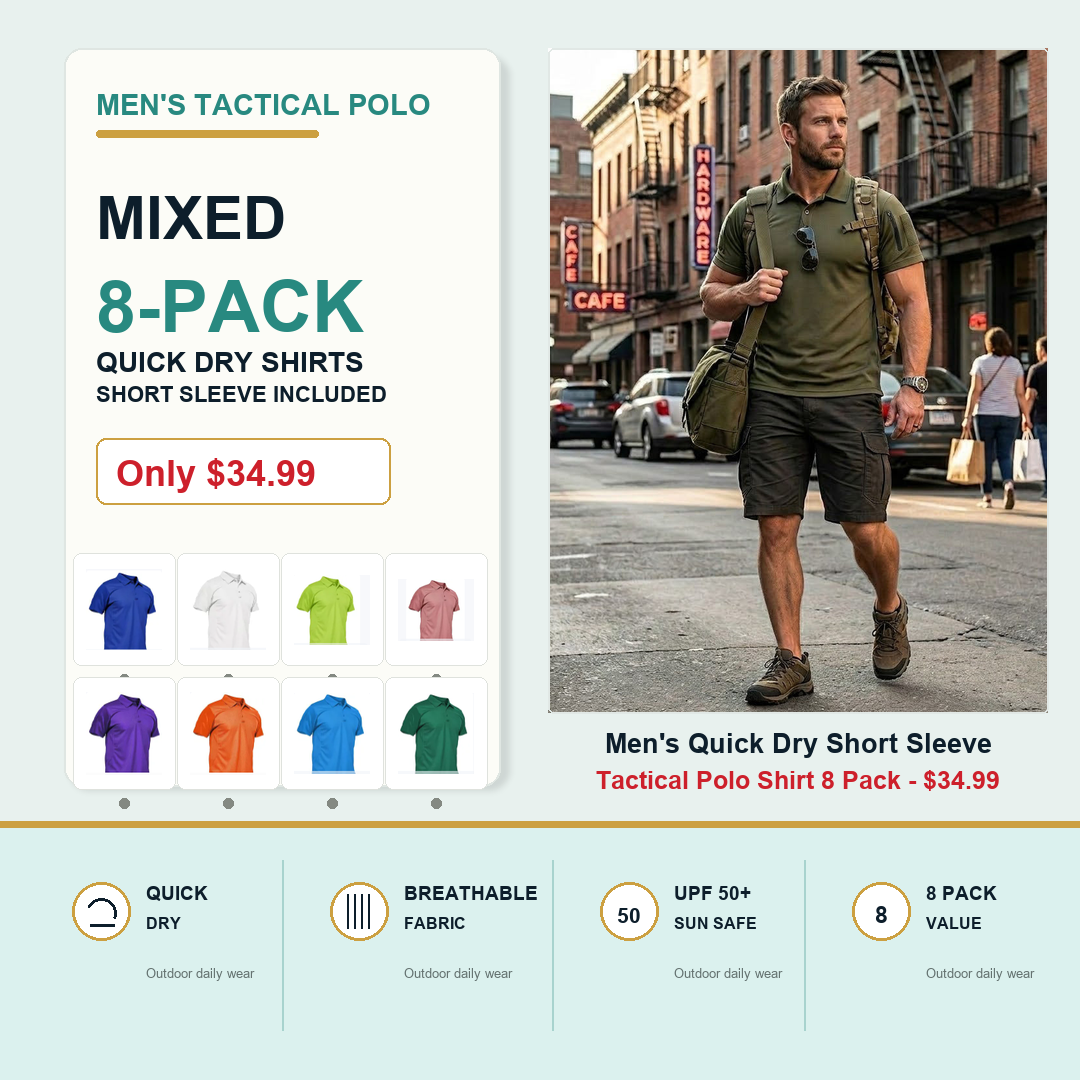 Men's Quick Dry Short Sleeve Tactical Polo Shirt