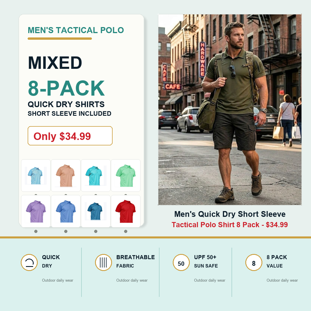 Men's Quick Dry Short Sleeve Tactical Polo Shirt