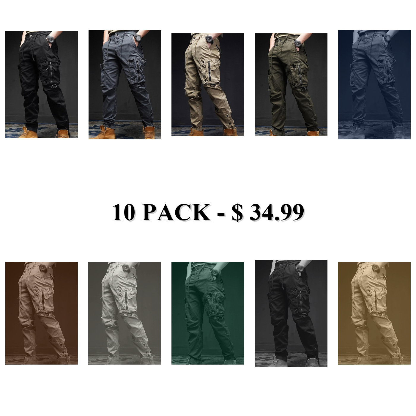 Alloaone Mens Spring Autumn Cargo Pants Multi Pocket Khaki Trousers Military Cotton Pantalon Cargo Pants