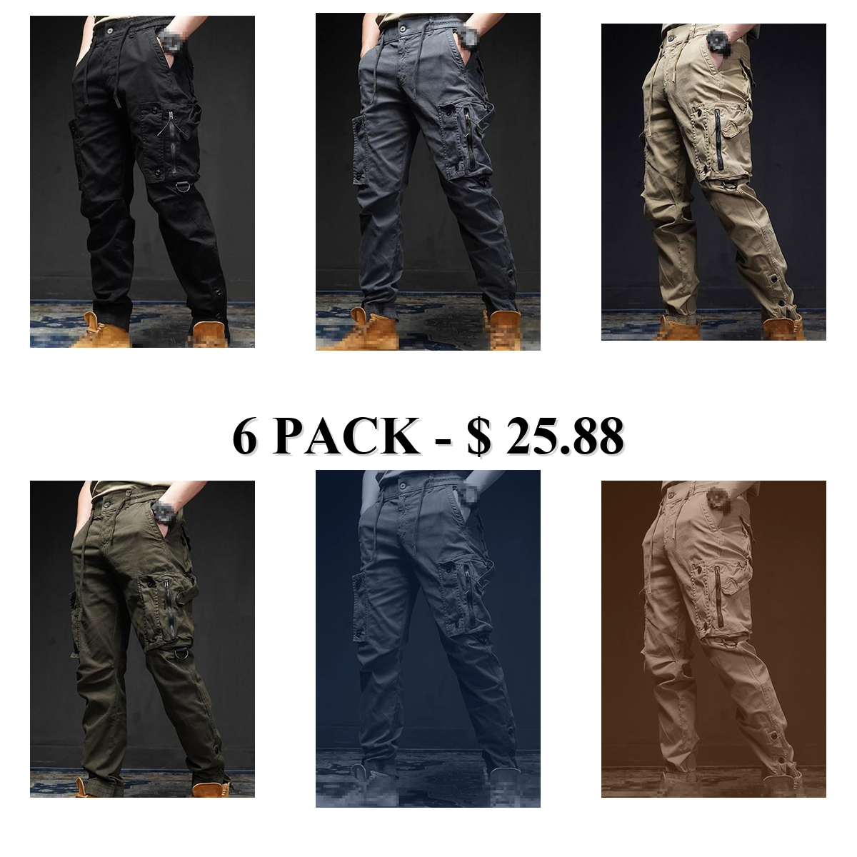 Alloaone Mens Spring Autumn Cargo Pants Multi Pocket Khaki Trousers Military Cotton Pantalon Cargo Pants