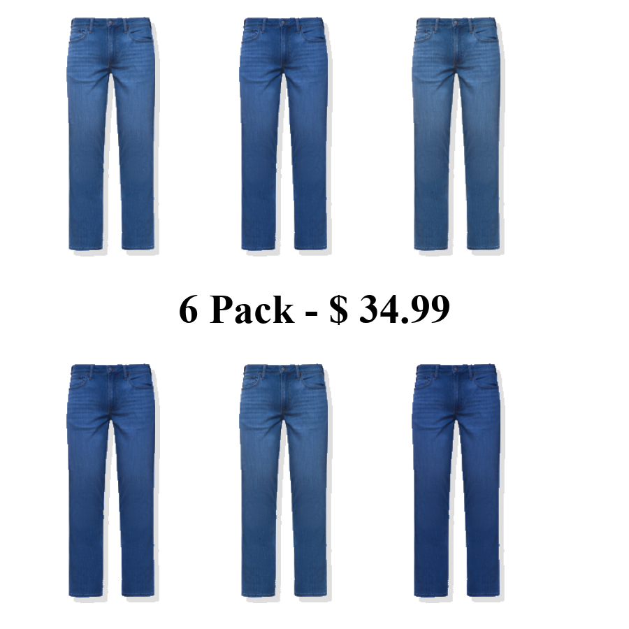 Men's Straight Fit High-Stretch Jeans - Medium Indigo Wash