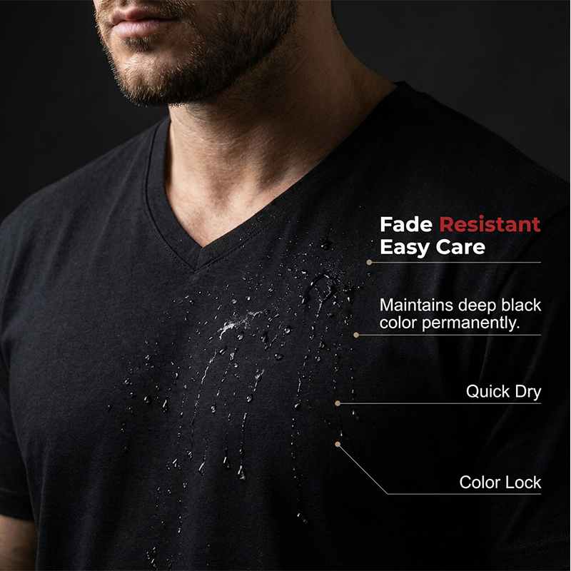 Men's Classic Casual V-Neck T-Shirt - Soft, Breathable Cotton Blend for Everyday Wear, Sports, and Relaxed Days