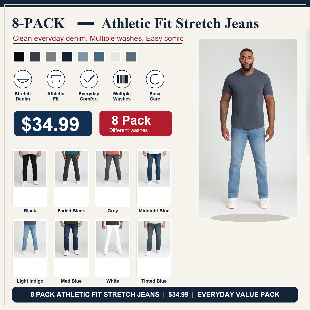 The Stretch Jean - Athletic Fit