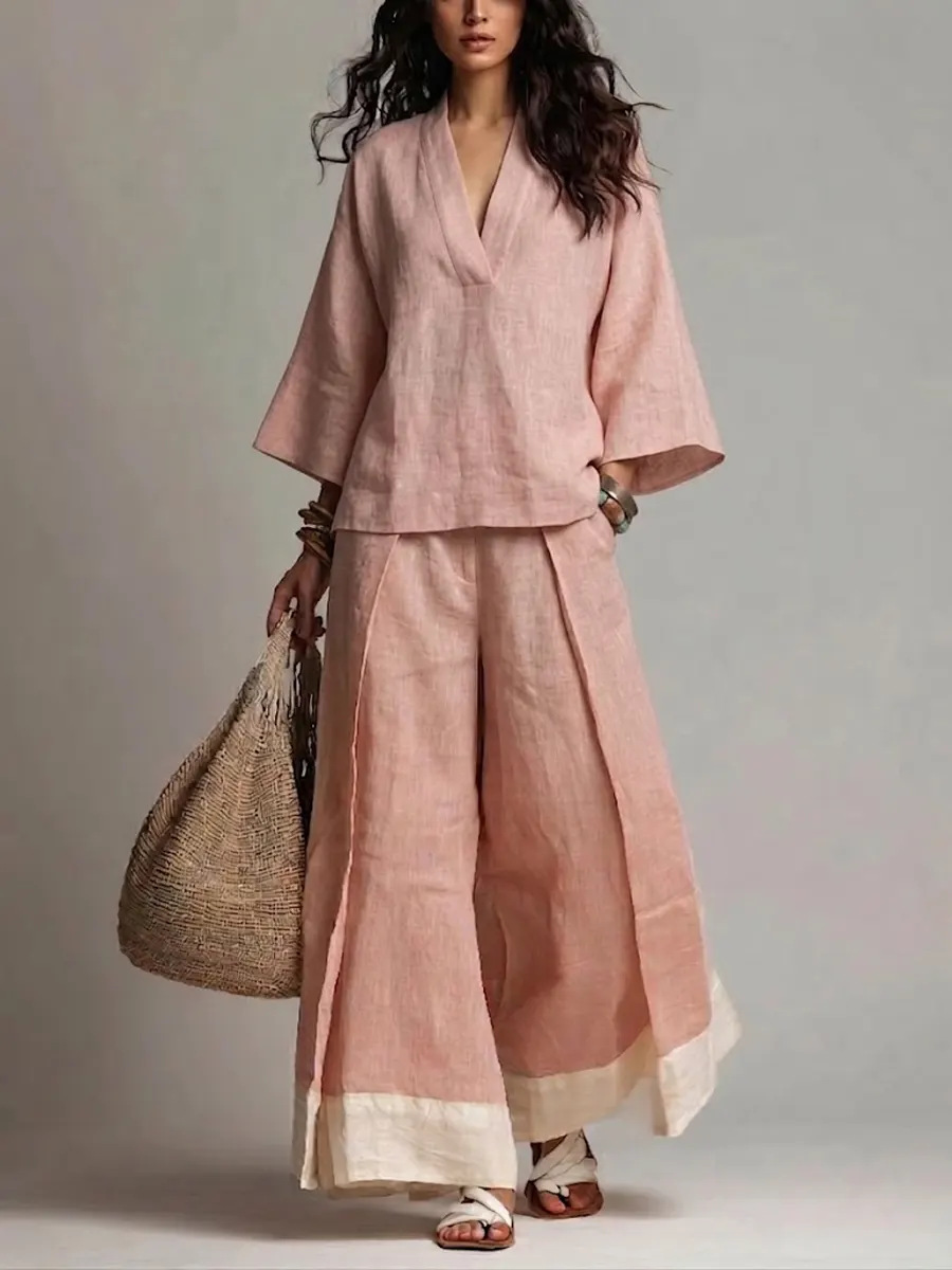 Women's cotton-linen set shipping and quality
