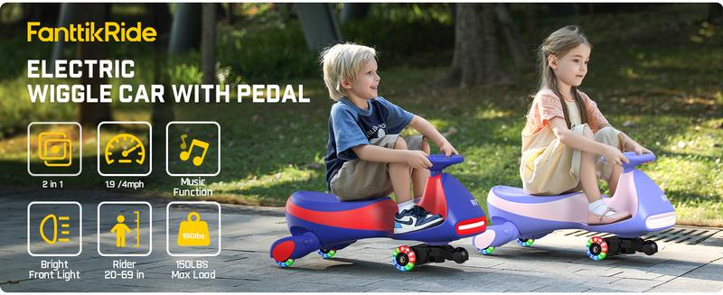 Product Introduction of FanttikRide N7 Electric Wiggle Car with Pedal, Ride on Toy 0