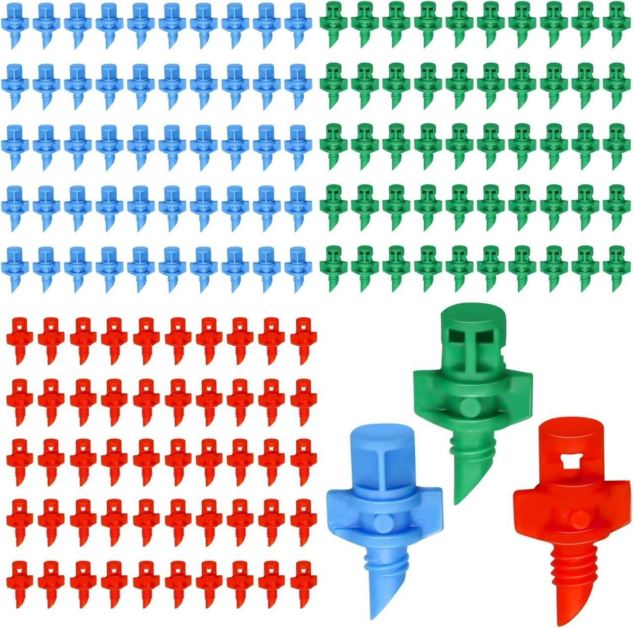 Garden sprinkler sprayer installed in a vegetable plot