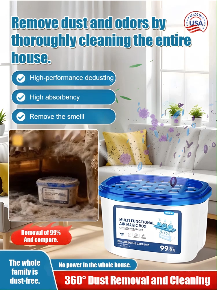 No-Drill Multifunctional Dust Mite Removal Box💝 Traps airborne particles instantly in 3 seconds💝 No more tedious dusting – 20-year long lifespan💝 Chlorine-free & irritation-free formula – Safe for pregnant women, babies and pets!