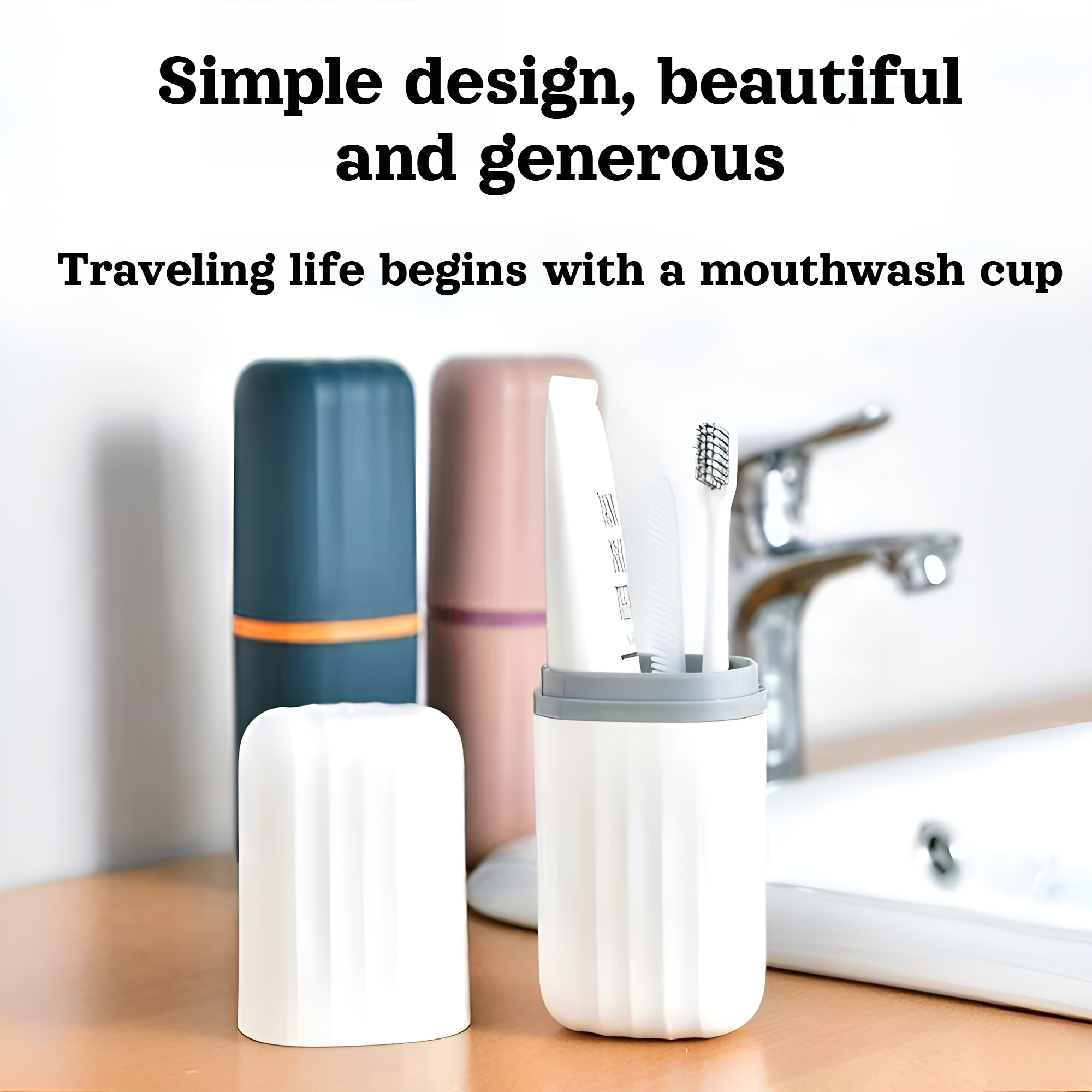Plastic storage box for toothbrush and mouthwash