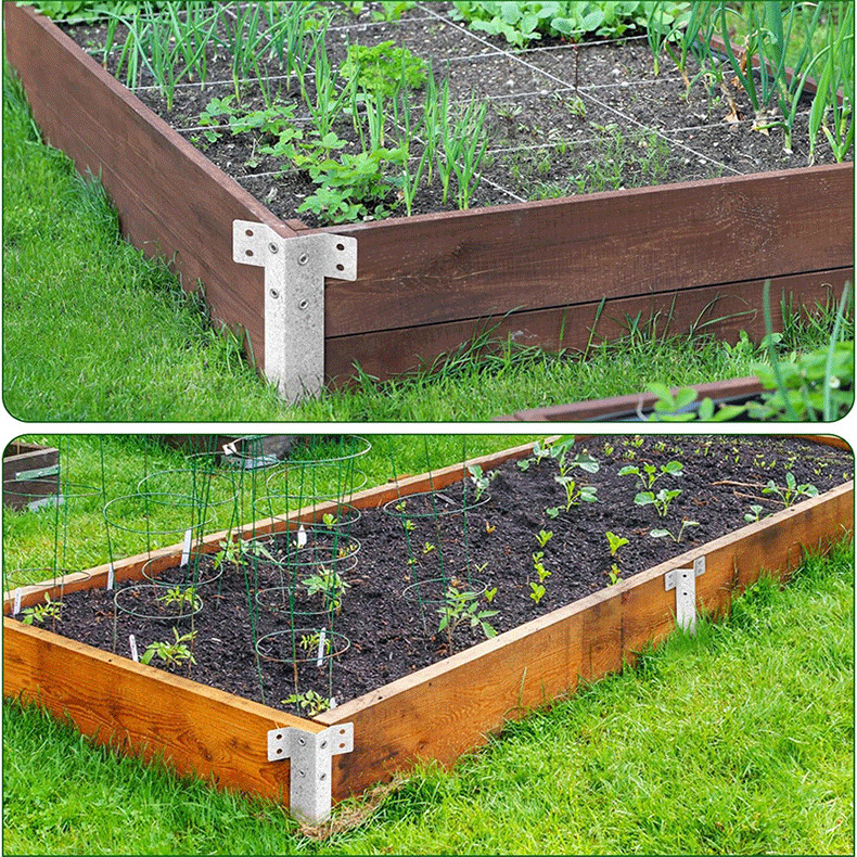 Outdoor garden fence post support brackets