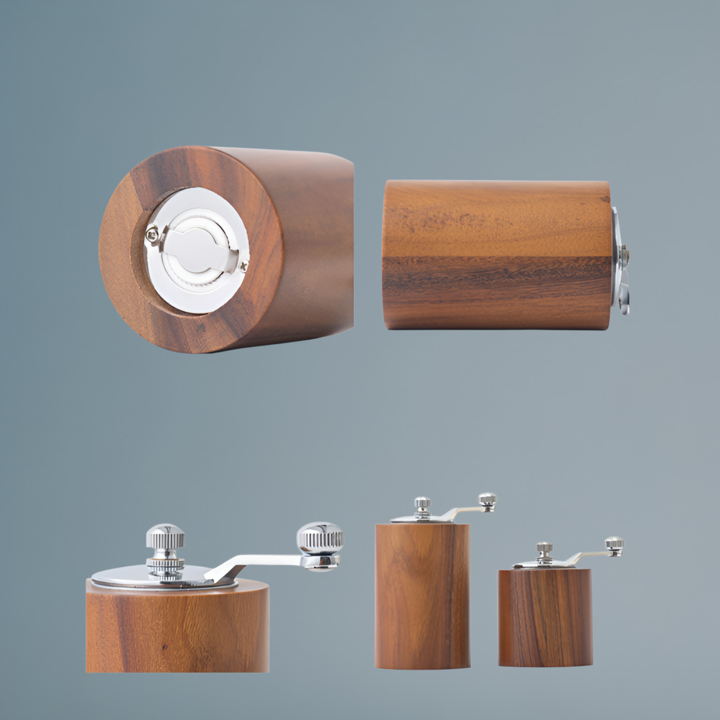 Portable hand-cranked coffee bean grinder grinder wood grain pepper mill adjustable grinder