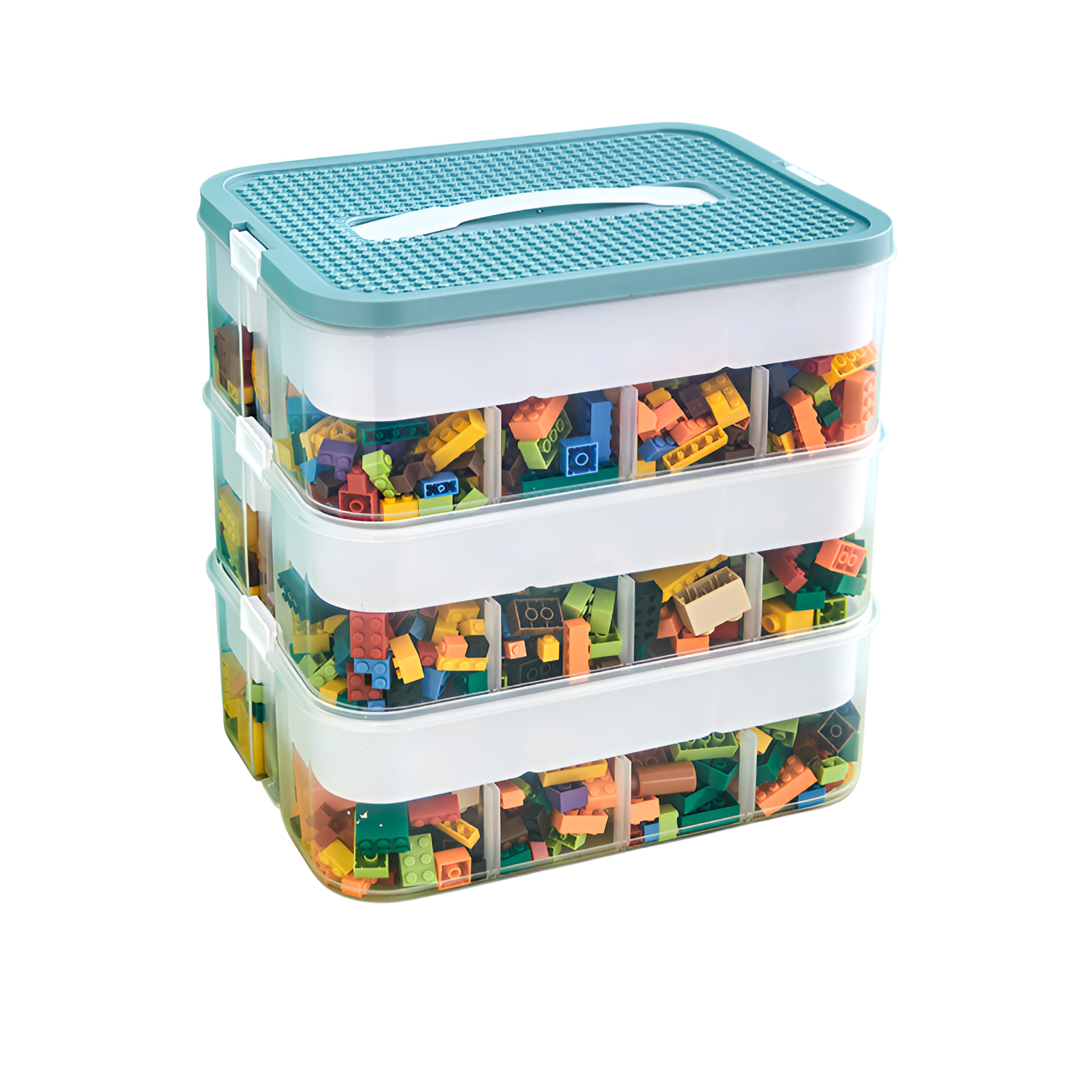 Household building block storage box layered stackable Lego storage box children's toy parts desktop